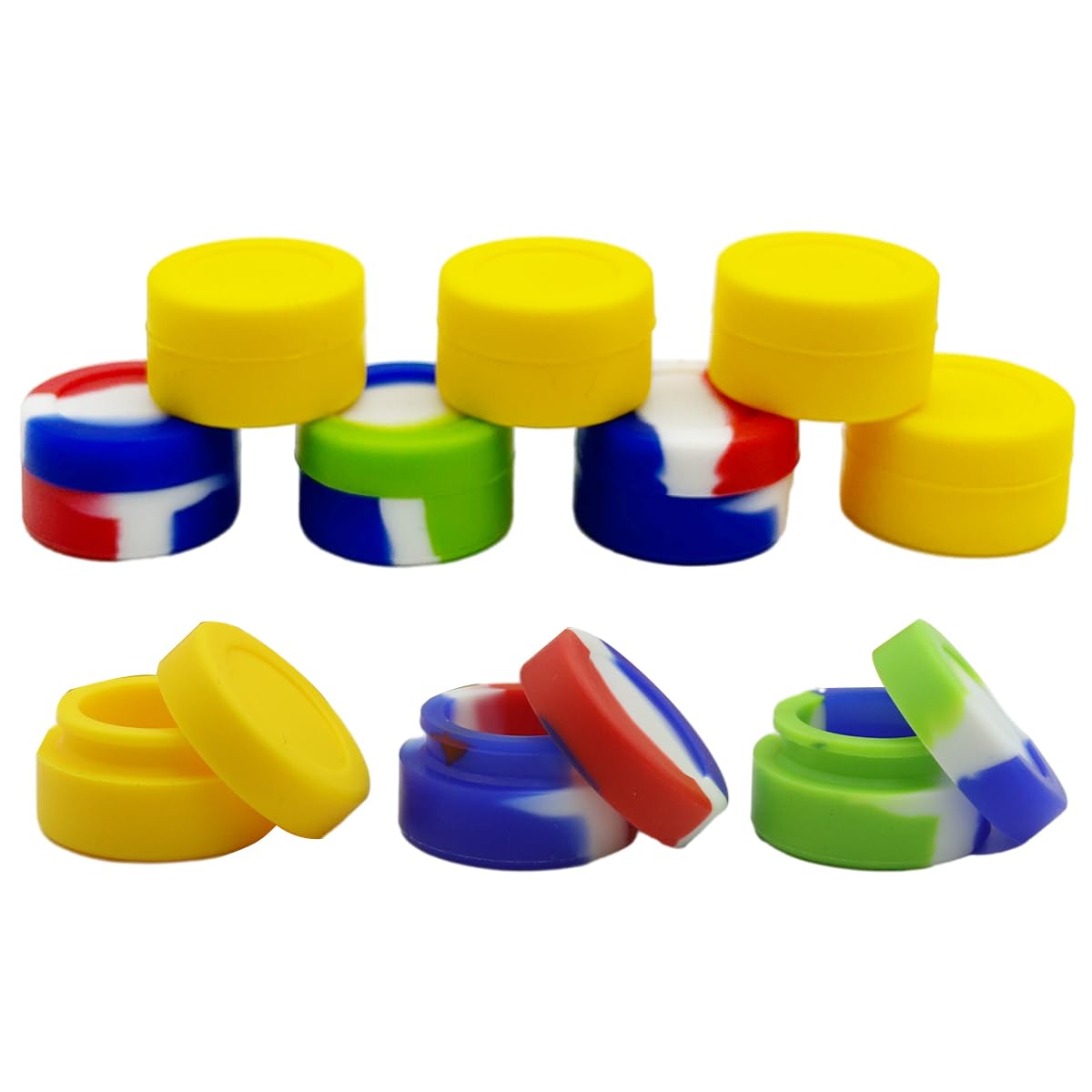 MAYCREATE 10pcs Silicone Wax Containers, 5ml Mini Non-Stick Wax Containers Kitchen Oil Wax Concentrate Jars Multi Use Storage Jar MAYCREATE 10pcs Silicone Wax Containers, 5ml Mini Non-Stick Wax Containers Kitchen Oil Wax Concentrate Jars Multi Use Storage Jar